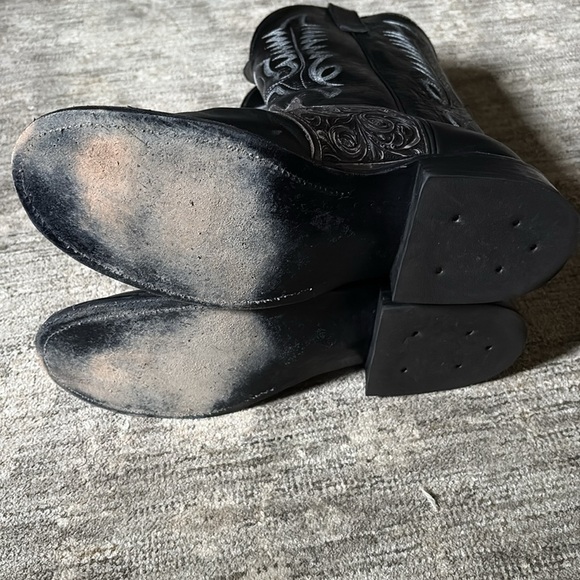 Teskey’s Black Western Embroidered mens cowboy Boots size 11.5 - made in USA - Picture 11 of 12